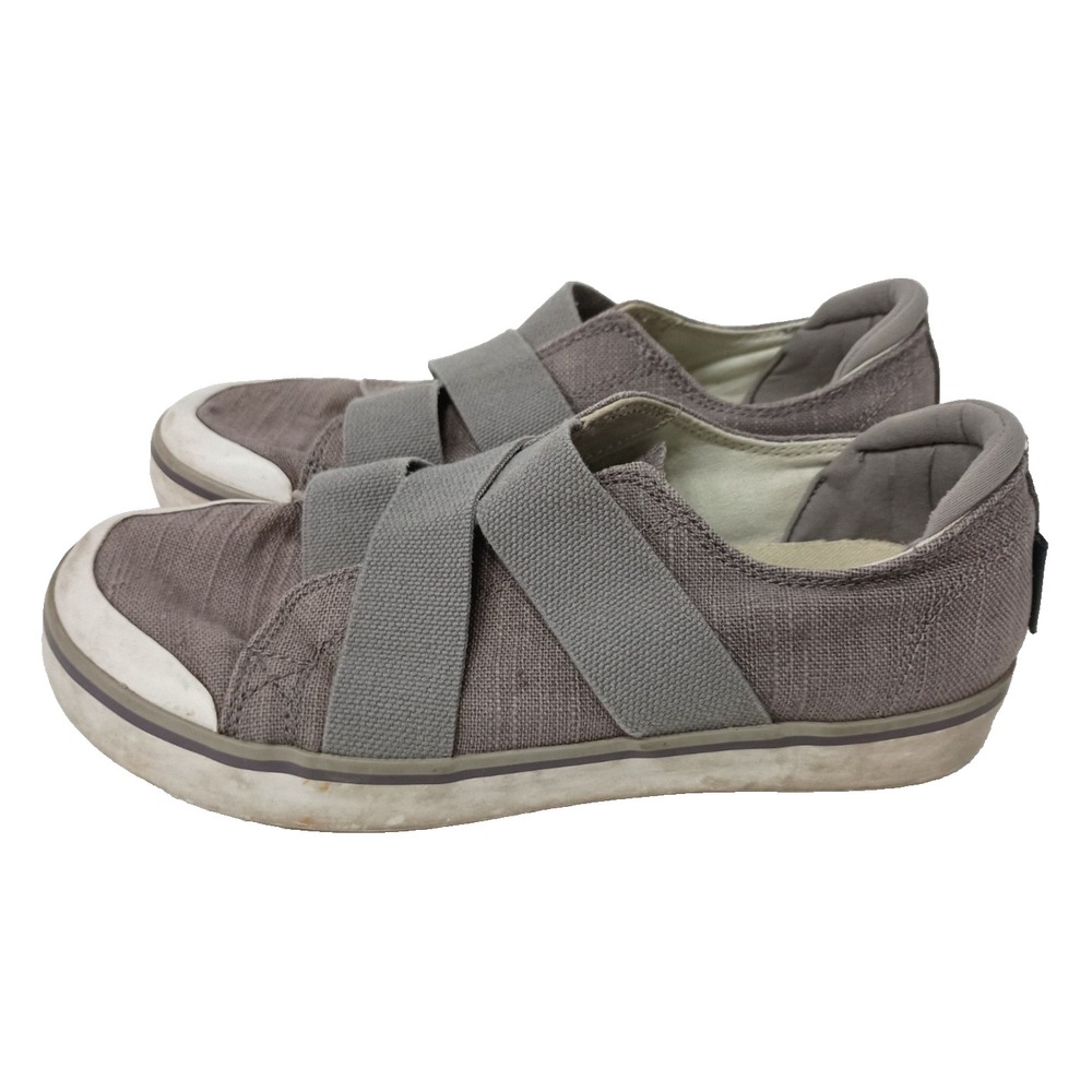 Keen Womens Elsa IV Sneaker Size 9 Gray Brindle Cross Strap Gore Slip On Shoes
